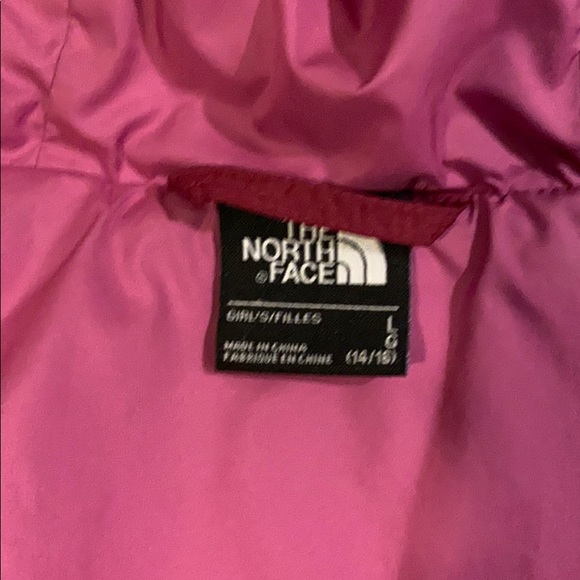 Girl’s North Face Roxbury Pink Gotham Down Jacket - Picture 6 of 11